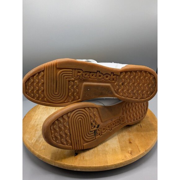 REEBOK Workout Plus Men 11 Classic Shoe White Leather Gum Sole CN2126 Sneaker - Picture 9 of 14